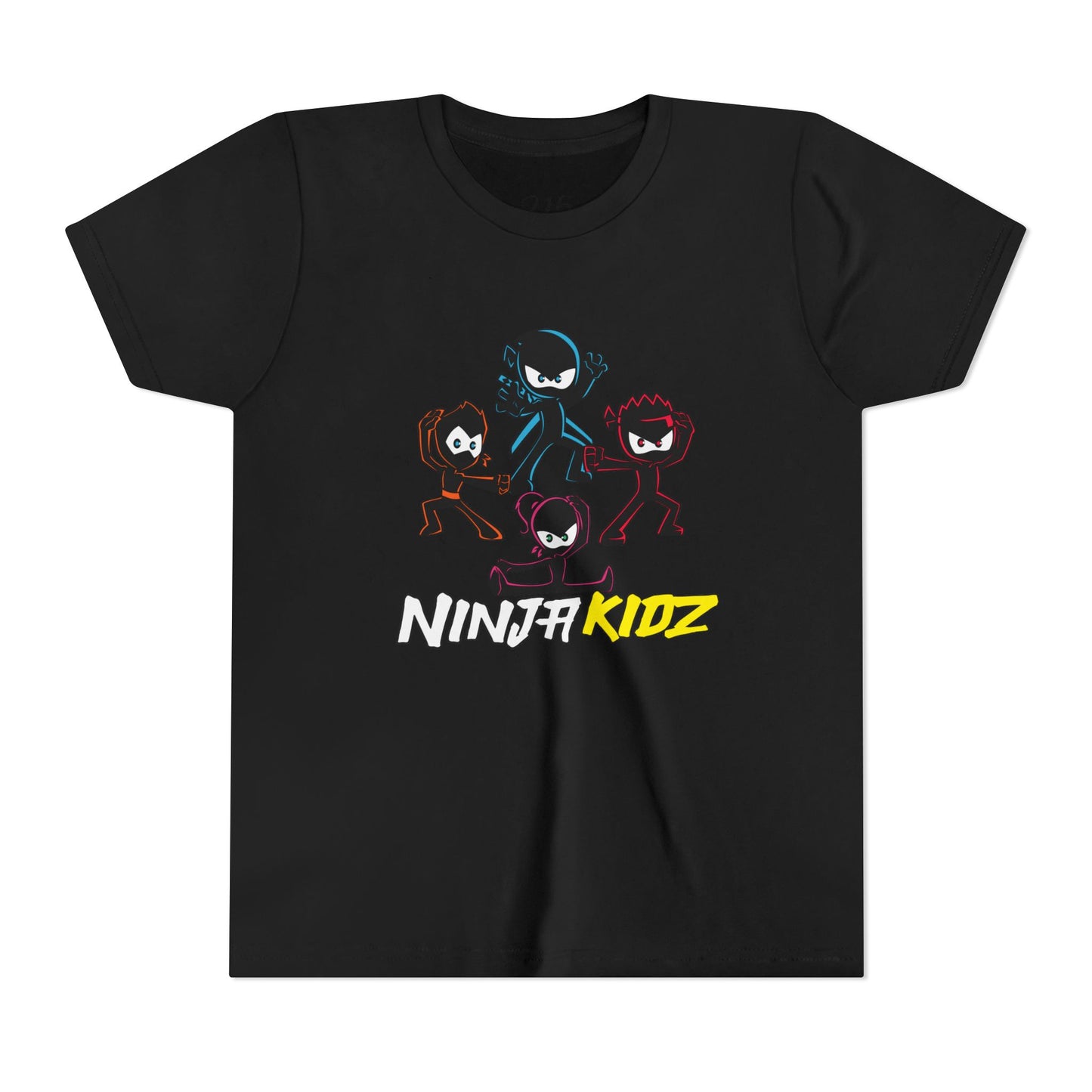 Ninja Kidz Youth Short Sleeve Tee - Fun Cartoon Graphic T-Shirt for Boys and Girls