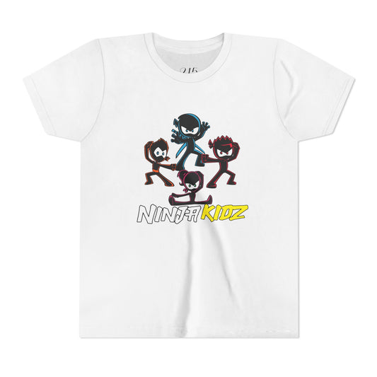 Ninja Kidz Youth Short Sleeve Tee - Fun Cartoon Graphic T-Shirt for Boys and Girls