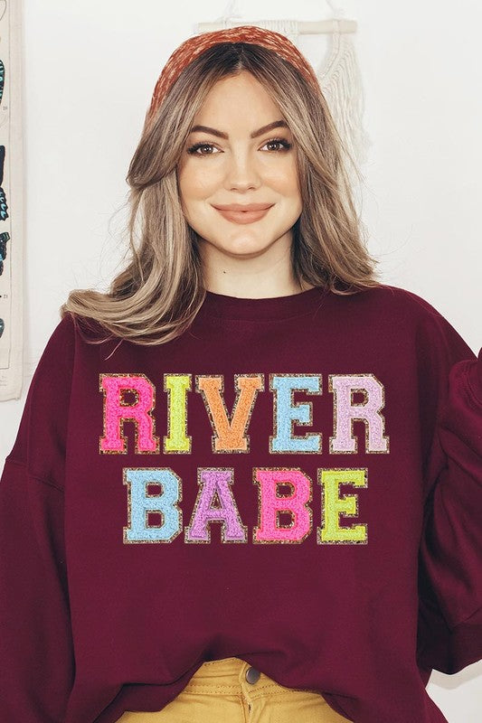 River Babe Oversized Graphic Fleece Sweatshirts