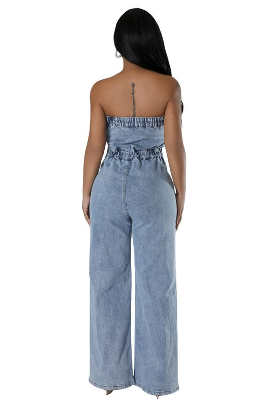 WOMEN FASHION DENIM JUMPSUIT